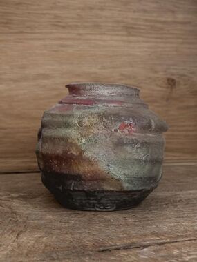 Raku Coiled Pottery Vase Made By Chris Doiron 4 Inches One Of A Kind